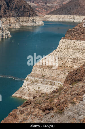 Lake Mead aus Boulder Dam, Arizona Seite gesehen Stockfoto