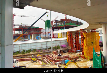 Baustelle eines neuen Flughafen Terminal. Singapur Stockfoto