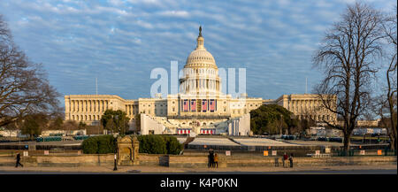 Washington DC, USA - 15. Januar 2017 - Im Westen der US Capitol Gebäude für die 58Th presidential Einweihungsfeier vorbereitet. Die Plattform hat Stockfoto