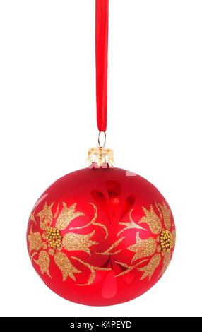 Christbaumkugel isoliert auf weißem Hintergrund Stockfoto