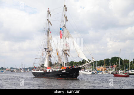 Warnemünde/Deutschland - 12. August 2017: Segelschiff Mercedes an öffentliche Veranstaltung Hanse Sail in Warnemünde, Deutschland. Stockfoto