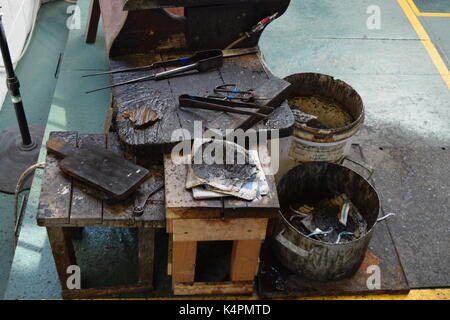 Schmutzige Werkstatt Stockfoto