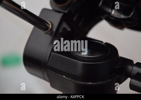 Enge Winkel einer schwarz Stativ Stockfoto