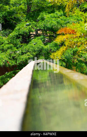 Die Nutzung von Architektur und Natur am Fort Worth Water Gardens. Stockfoto