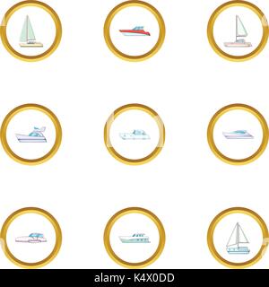 Schiff Symbole, Cartoon Stil Stock Vektor