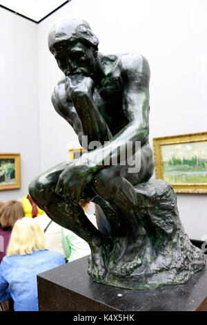 Skulptur: 'Der Denker' von Auguste Rodin, Alte Nationalgalerie, Berlin-Mitte. Stockfoto