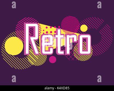 Memphis style Banner. Design Grußkarte im Stil der 80er Jahre. Geometrische Elemente retro. Vector Illustration Stock Vektor