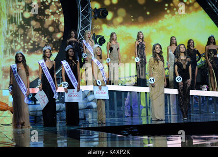 September 06,2017. Kiew, Ukraine. Miss Ukraine 2017, Beauty Pageant. Finale fand im Nationalen Palast der Künste "Ukraina" Stockfoto