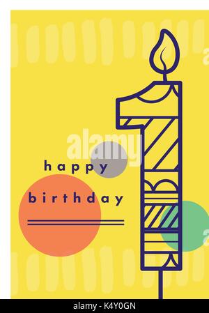 Alles gute zum Geburtstag 1 Jahr Grußkarte Stock Vektor