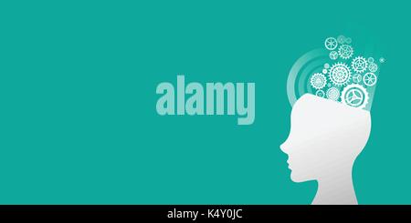 Vektorbilder mit denkenden Zahnrädern Konzept Stock Vektor