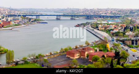 Istanbul Luftaufnahme in Tilt Shift Stockfoto