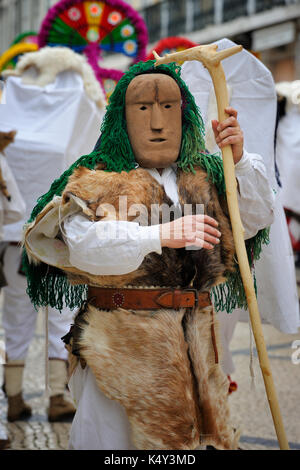 Iberische Maske. Los Toros y los Guirrios de Velilla de La Reina. León, Spanien Stockfoto