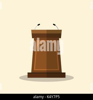 Podium, Tribüne vektor Symbol auf weißem Hintergrund, Grafik Design - Vector Illustration. Stock Vektor