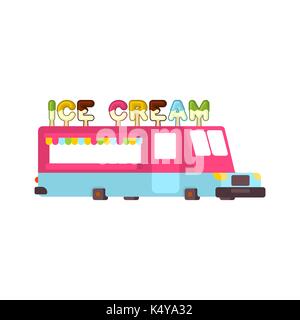 Eis essen Auto Truck. Fast food. Vector Illustration Stock Vektor