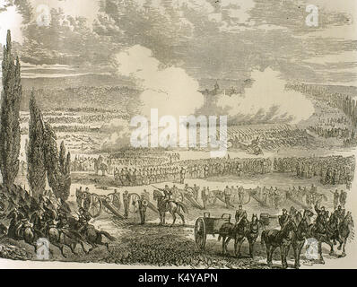 Deutsch-französischen Krieg (1870-1871). Schlacht von Wert, wie die Schlacht von Reichshoffen oder die Schlacht von Froeschwiller herum, am 6. August, 1870 bekannt. Gravur. "Historia Universal', 1881. Stockfoto