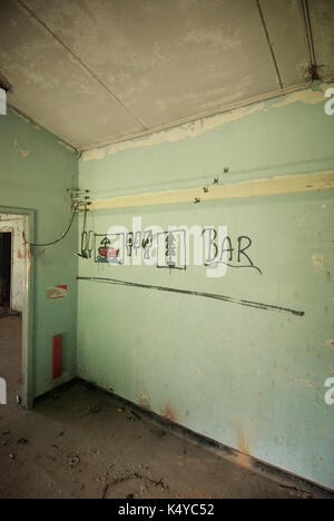 Innenraum eines verlassenen RAF Station in Hampshire, England Stockfoto