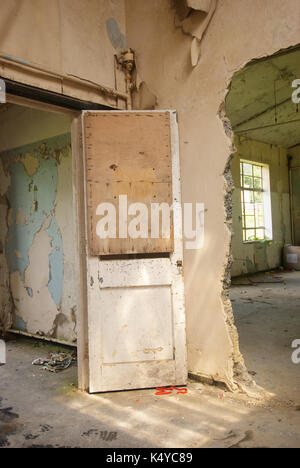 Innenraum eines verlassenen RAF Station in Hampshire, England Stockfoto