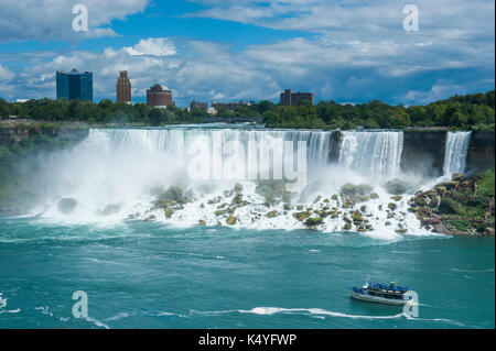 Überblick über die Amerikanischen Wasserfälle von Niagara Falls, Ontario, Kanada Stockfoto