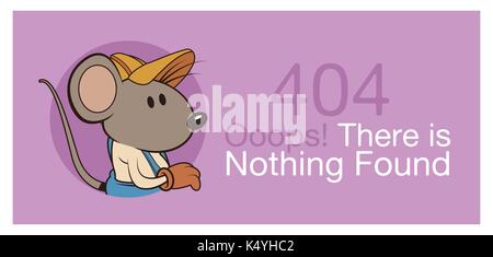 Fehler 404 mit lustigen Mäuse banner Stock Vektor