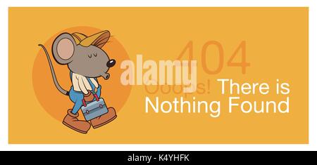 Fehler 404 mit lustigen Mäuse banner Stock Vektor