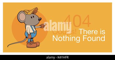 Fehler 404 mit lustigen Mäuse banner Stock Vektor