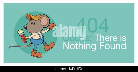 Fehler 404 mit lustigen Mäuse banner Stock Vektor