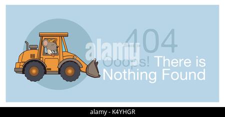 Fehler 404 mit lustigen Mäuse Cartoon Stock Vektor
