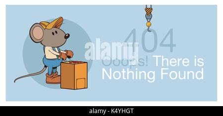 Fehler 404 mit lustigen Mäuse banner Stock Vektor