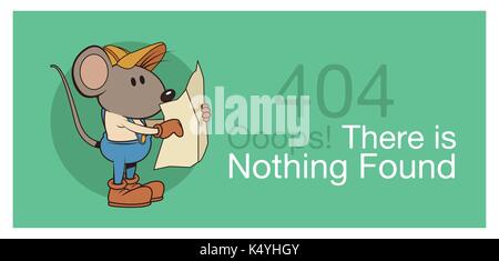 Fehler 404 mit lustigen Mäuse banner Stock Vektor