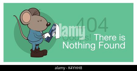 Fehler 404 mit lustigen Mäuse banner Stock Vektor