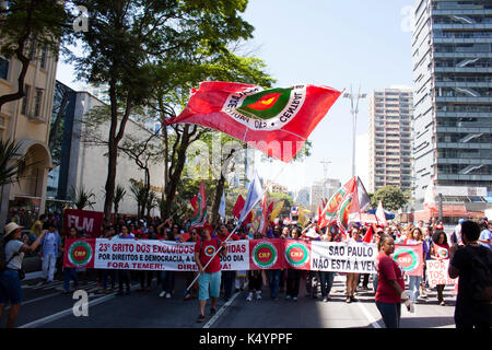 Sao Paulo, Brasilien. 07 Sep, 2017. 23 Schrei der ausgeschlossenen und in São Paulo ausgeschlossen, während der Morgen von diesem Urlaub September 7. (Foto: Joel Nogueira/Fotoarena) Credit: Foto Arena LTDA/Alamy leben Nachrichten Stockfoto