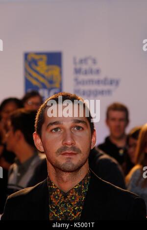 Toronto, Ontario. 7. Sep 2017. Shia LaBeouf in der Ankunftshalle für BORG/MCENROE Premiere auf dem Toronto International Film Festival 2017, Roy Thomson Hall, Toronto, am 7. September 2017. Credit: JA/Everett Collection/Alamy leben Nachrichten Stockfoto