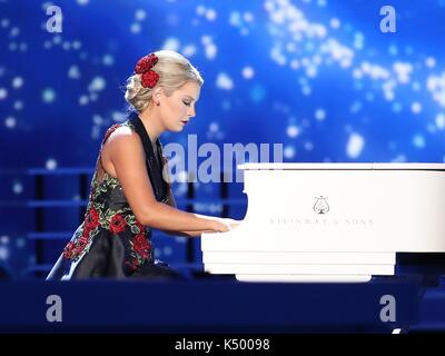 Atlantic City, NJ, USA. 7. Sep 2017. Miss Kalifornien Jillian Smith anwesend für Miss America 2018 - vorläufige Wettbewerb - Thu, Promenade Hall Arena, Atlantic City, NJ. September 7, 2017. Credit: MORA/Everett Collection/Alamy leben Nachrichten Stockfoto