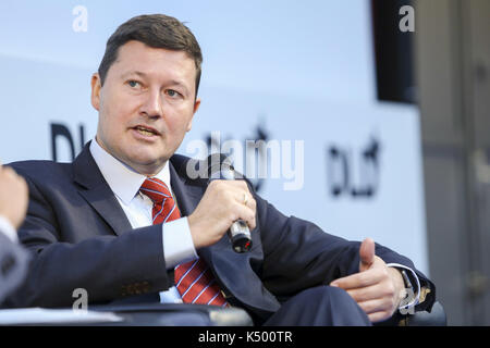 Martin Selmayr, Chef des Kabinetts von Jean-Claude Juncker, der Präsident der Europäischen Kommission, DLD Europa 17, Vertretung des Freistaates Bayern bei der Europäischen Union, 4. September 2017. Freie Presse Bild © Pablo Garrigos/Picture Alliance für DLD | Verwendung weltweit/picture Alliance Stockfoto