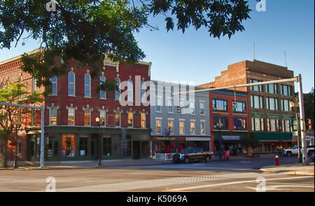 Genf, New York, USA. August 5, 2017. Innenstadt von Genf, New York auf einem ruhigen Sommer morgen Stockfoto