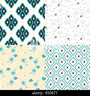 Blumen- und Geometrie nahtlose Vektor Pattern. Stock Vektor