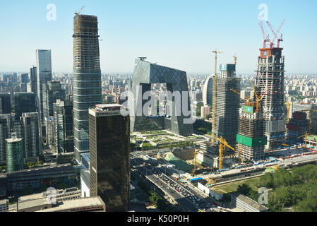 Peking, China - Mai 29,2016: Erhöhte Ansicht von Beijing Central Business District (CBD). Stockfoto