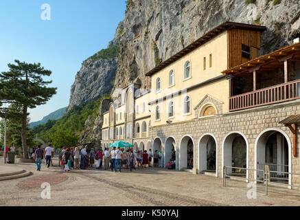 Montenegro, Danilovgrad, mit Blick auf die männliche orthodoxe Kloster Ostrog, interessanter Ort Stockfoto