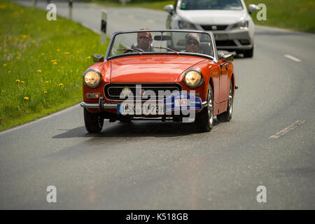 Brilon, Deutschland - 13. Mai 2017: Oldtimer Sauerland Round Trip MG Midget Stockfoto