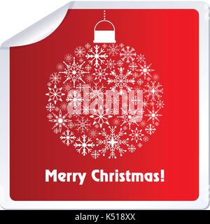 Christmas Ball auf Aufkleber Stock Vektor