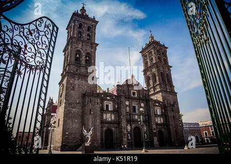 Die Kathedrale von Puebla ist die repräsentativste Denkmal der Stadt. Am Anfang der "Stadt der Engel" Stockfoto