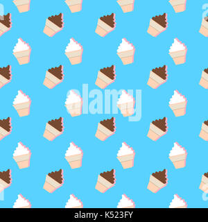 Sommer nahtlose Muster mit Eis. Stilisierte Sommer Elemente mit Schatten. Vector Illustration. Sommer Kollektion. Eps 10. Stockfoto