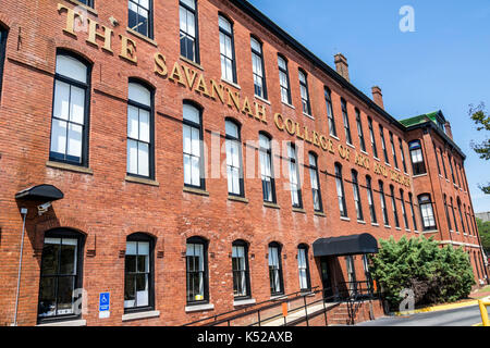 Savannah Georgia, Central of Georgia State Railroad Complex, Savannah College of Art & Design, SCAD, Eichberg Hall, Gebäude, Außenbereich, USA USA USA Stockfoto