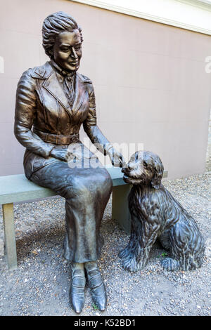 Savannah Georgia, Juliette Gordon Low Historic District, Geburtsort, Hausmuseum, Garten, Skulptur, Lady of Compassion, USA USA USA Amerika Nord Stockfoto