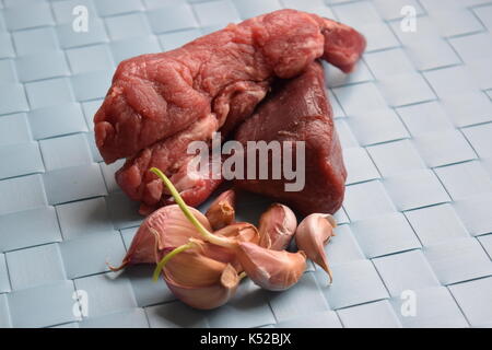 Nahaufnahme von rohem Fleisch Stockfoto