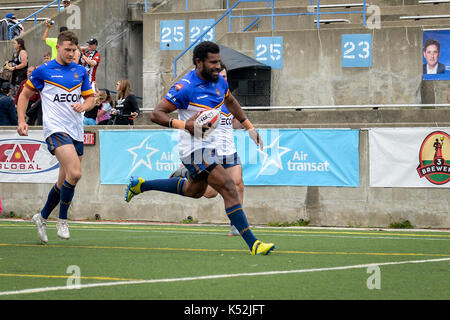 September 02, 2017. Toronto, Kanada - Spieler von Whitehaven erwärmt, bevor Super 8 s Runde 4 Spiel zwischen Toronto Wolfpack (Kanada) vs Whitehaven RLFC Stockfoto