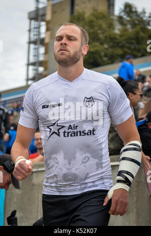 September 02, 2017. Toronto, Kanada - Gary Wheeler auf das Feld fahren während Super 8 s Runde 4 Spiel zwischen Toronto Wolfpack (Kanada) vs Whitehaven RLF Stockfoto