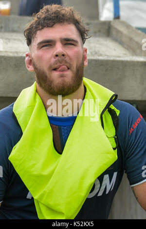 September 02, 2017. Toronto, Kanada - GLENN RILEY auf dem Feld während Super 8 s Runde 4 Spiel zwischen Toronto Wolfpack (Kanada) vs Whitehaven RLFC (Einheit Stockfoto