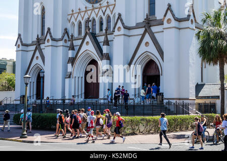 Savannah Georgia,Historic District,Lafayette Square,Cathedral of St. John the Baptist,USA US Vereinigte Staaten Amerika North American,GA170512126 Stockfoto