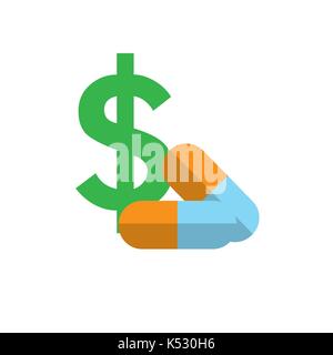 Kosten für das Gesundheitswesen & Ausgaben zeigt Konzept der teure Gesundheitsversorgung Stock Vektor